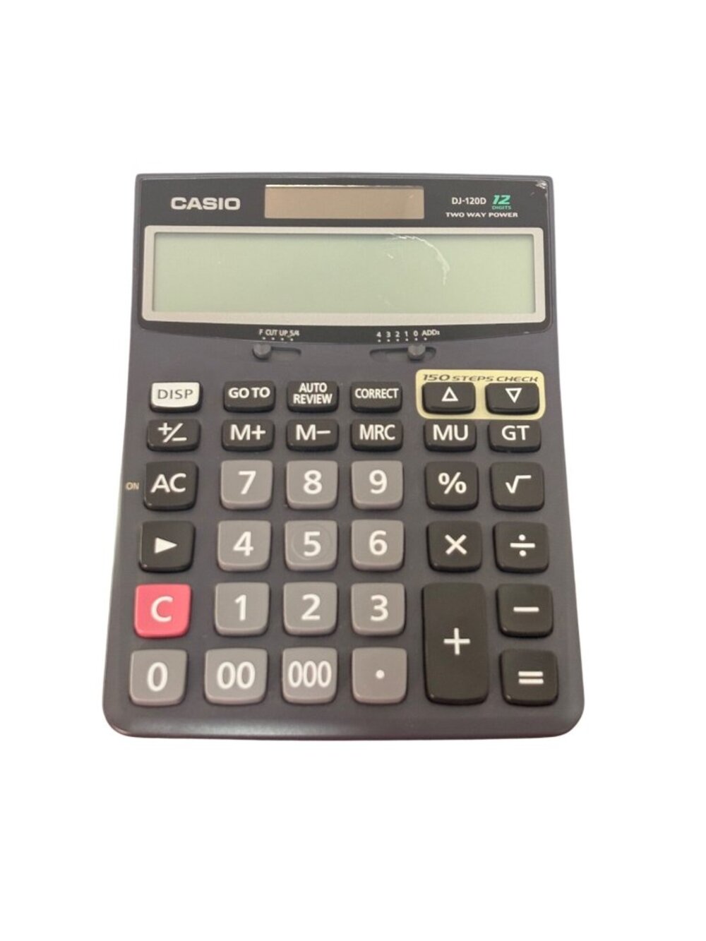 Casio DJ-120D Two-Way Power 12-Digit Calculator With 150 Step Check